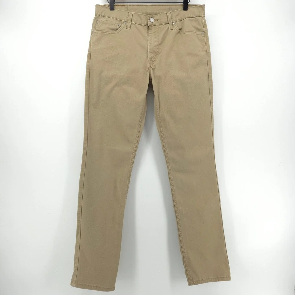 Levi's 511 Mens Slim Fit Pants 33x34 Khaki Tan Chino Workwear 04511-3376